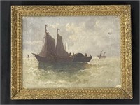 Oil Painting of Sailboats - Late 1800s