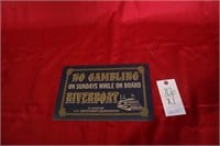 Metal Gambling Sign Riverboat Queen