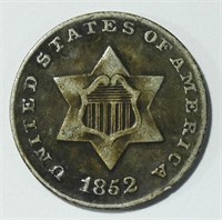 1852 THREE CENT SILVER F