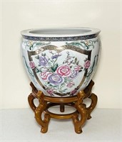 Chinese Porcelain Koi Fish Bowl, Planter