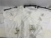 White floral curtains and shears