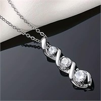 Triple stone faux diamond necklace QUALITY Costume