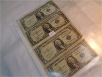 4- 1935 $1.00 SILVER CERTIFICATES