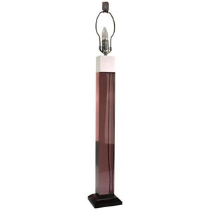 Modern Lucite Table Lamp in Smoked Grey and White