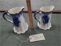 DENBY MS&Co Stoke Flo Flow Blue pitchers PAIR