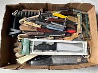 Box Lot of Knives and Sharpeners