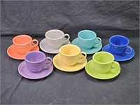 Group of 7 Fiesta Cups & Saucers