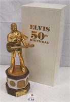 ELVIS 50TH BIRTHDAY ANNIVERSARY DECANTER MUSIC BOX