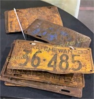Antique Saskatchewan License Plates