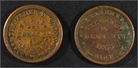 2-DIFFERENT CIVIL WAR STORE CARD TOKENS