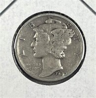 1930 Mercury Silver Dime, US 10c Coin