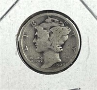 1929 Mercury Silver Dime, US 10c Coin