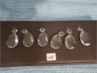 6 GLASS CHANDELIER DROPS - 2 INCH