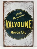 Reproduction Valvoline Motor Oil Metal Sign 8"x12"