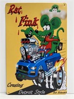 Rat Fink Cruising Detroit Style Metal Sign 8"x12"