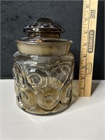 LE Smith Smoke Glass 7" Canister Moon & Stars