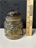 LE Smith Smoke Glass Small Canister Moon & Stars