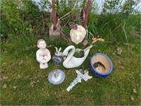 Collection of garden statues and picks