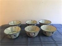 Set of 6 Lrg Chinese Bowls