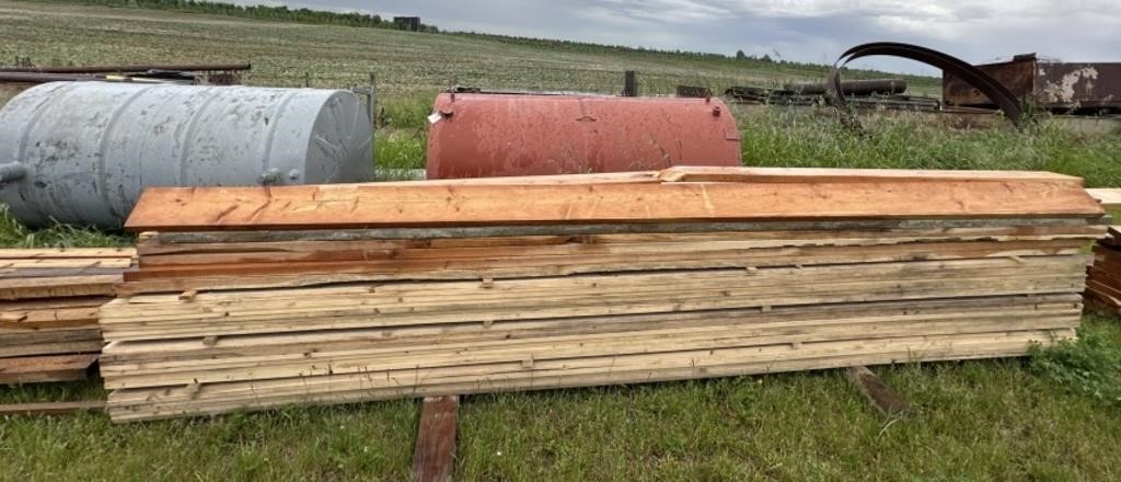 Pile of 1x4 14' Rough Cut Lumber