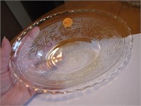 Vintage Tiara Sandwich Glass Oval Serving Bowl