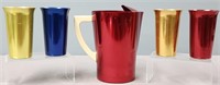 West Bend Ice Water Pitcher & Tumblers MCM