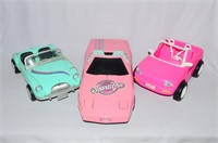 2 Barbie Convertible Cars & Doll Corvette