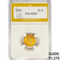 1903 $2.50 Gold Quarter Eagle PGA MS65