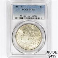 1891-S Morgan Silver Dollar PCGS MS61