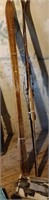 2 Sets of Wooden Skis & Parts