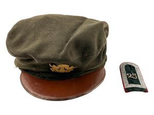 Original WWII Officers Crush Cap Eagle Hat Visor