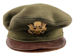 Original WWII Officers Crush Cap Eagle Hat Visor