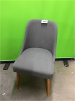 Gray Accent Chair with Wooden Legs