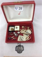 Vintage Men’s Box of Costume Jewelry