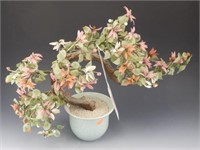 Lot # 3872 - Jade and Soapstone Bonsai tree 14"