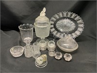 Vintage Clear Glassware-Compote, Salt Cellars