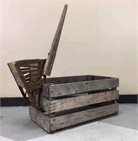 Wood Crate with mop ringer
