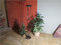 Floor Lamp and Fake Plants