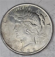 1922 BU Peace Silver Dollar