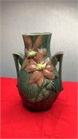 Roseville Pottery Clematis Vase, Forest Green,