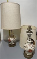 Lamps - White Frosted Regency Painted - Set of 2