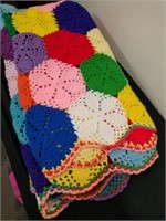 Vintage crocheted lap blanket or small throw