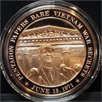 Franklin Mint 45mm Bronze US History Medal 1971