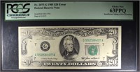 1985 $20 ERROR FEDERAL RESERVE NOTE