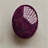 CERT 5.89 Ct Cabochon Untreated Ruby, Oval Shape,