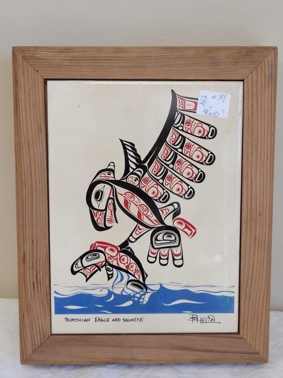 VINTAGE SIGNED SALMON BOX 8" X 10" X 2"