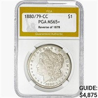 1880/79-CC Morgan Silver Dollar PGA MS65+ REV 78