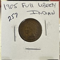 1905 INDIAN HEAD PENNY CENT FULL LIBERTY