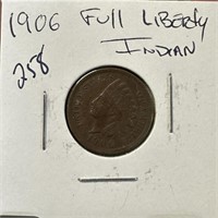 1906 INDIAN HEAD PENNY CENT FULL LIBERTY