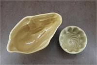 Vintage Yellow Ware Stone Bunny & Jello Molds